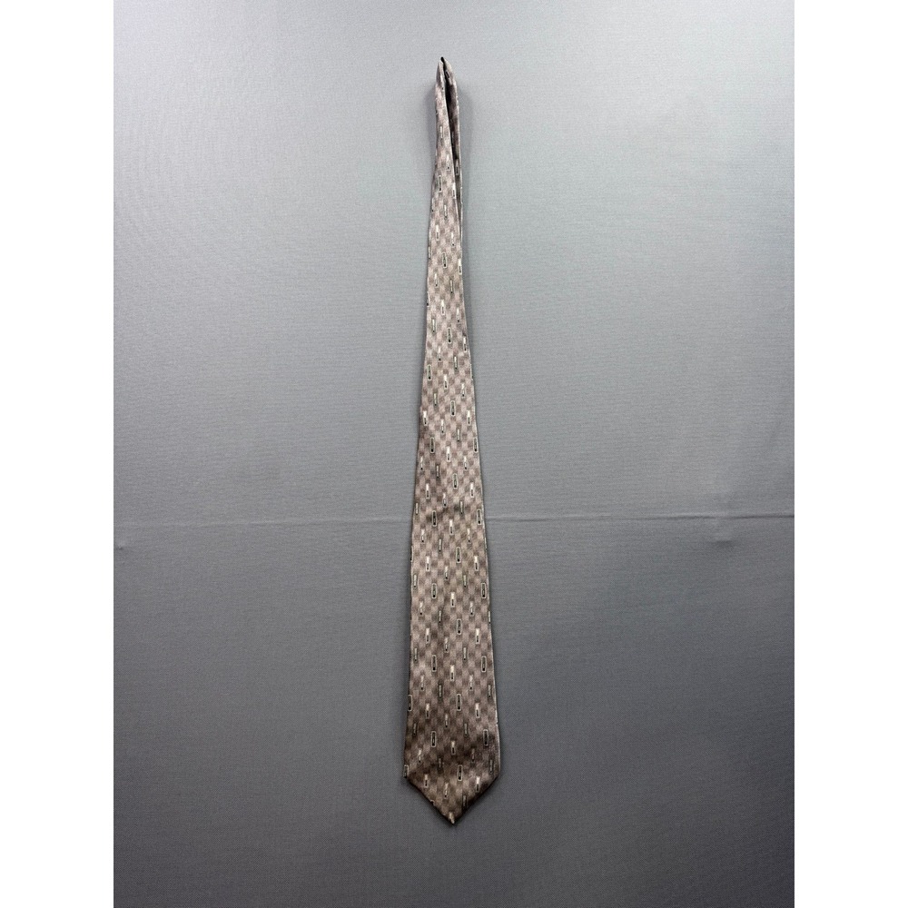 Pierre Cardin Men's Silk Blend Tie Gray Geometric‎ Pattern Formal Business